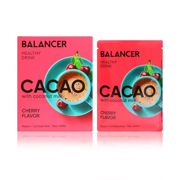 Какао Balancer на кокосовому молоці зі смаком «Вишня», 5 шт 01228 фото