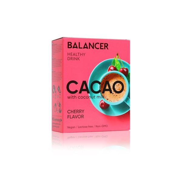 Какао Balancer на кокосовому молоці зі смаком «Вишня», 5 шт 01228 фото