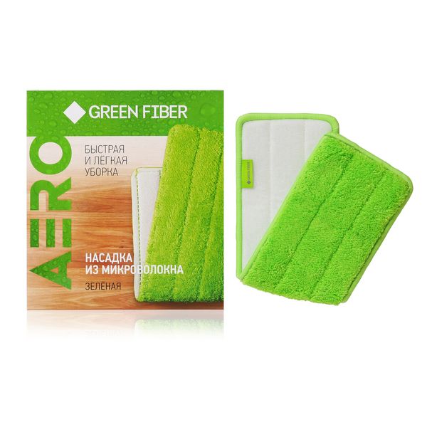 Насадка з мікроволокна для швабри з розпилювачем Green Fiber AERO, зелений 06106 фото